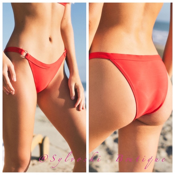 🔥LA Hearts Red O-Ring Bralette Bikini Top/Bottom - Picture 5 of 9